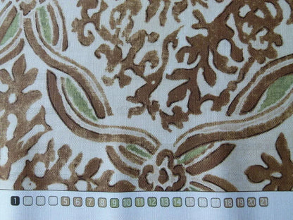 Scalamandre Grafton Brown/green Medallion Renaissance Print MSRP USD 292/Yd