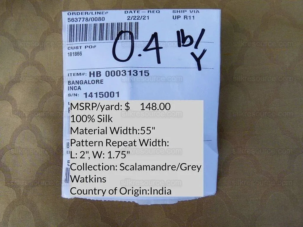 Scalamandre Bangalore Inca Gold 100% Silk Fish Scale Ocean Wave MSRP USD 148/Y