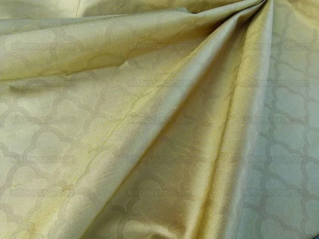 Scalamandre Bangalore Inca Gold 100% Silk Damask Fish Scale MSRP