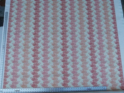 Scalamandre Denise Stripe Salmon Pink Linen Print Grey Watkins MSRP USD 236
