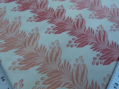 Scalamandre Denise Stripe Salmon Pink Linen Print Grey Watkins MSRP USD 236