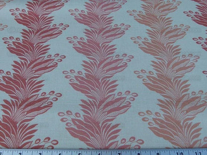 Scalamandre Denise Stripe Salmon Pink Linen Print Grey Watkins MSRP USD 236