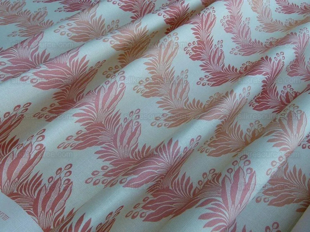 Scalamandre Denise Stripe Salmon Pink Linen Print Grey Watkins MSRP USD 236