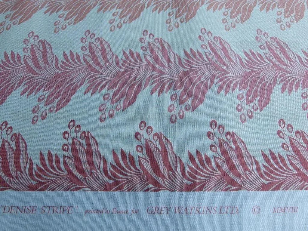 Scalamandre Denise Stripe Salmon Pink Linen Print Grey Watkins MSRP USD 236