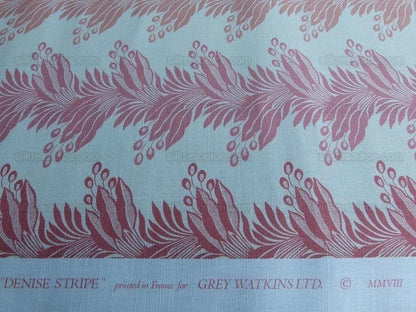 Scalamandre Denise Stripe Salmon Pink Linen Print Grey Watkins MSRP USD 236