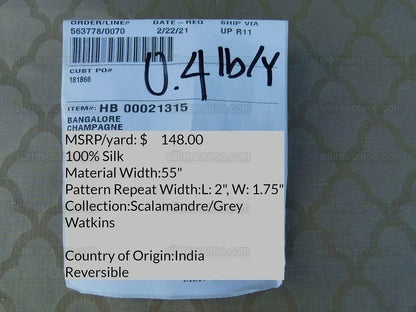 Scalamandre Bangalore Champagne 100% Silk Fish Scale Ocean Wave MSRP USD 148/Y
