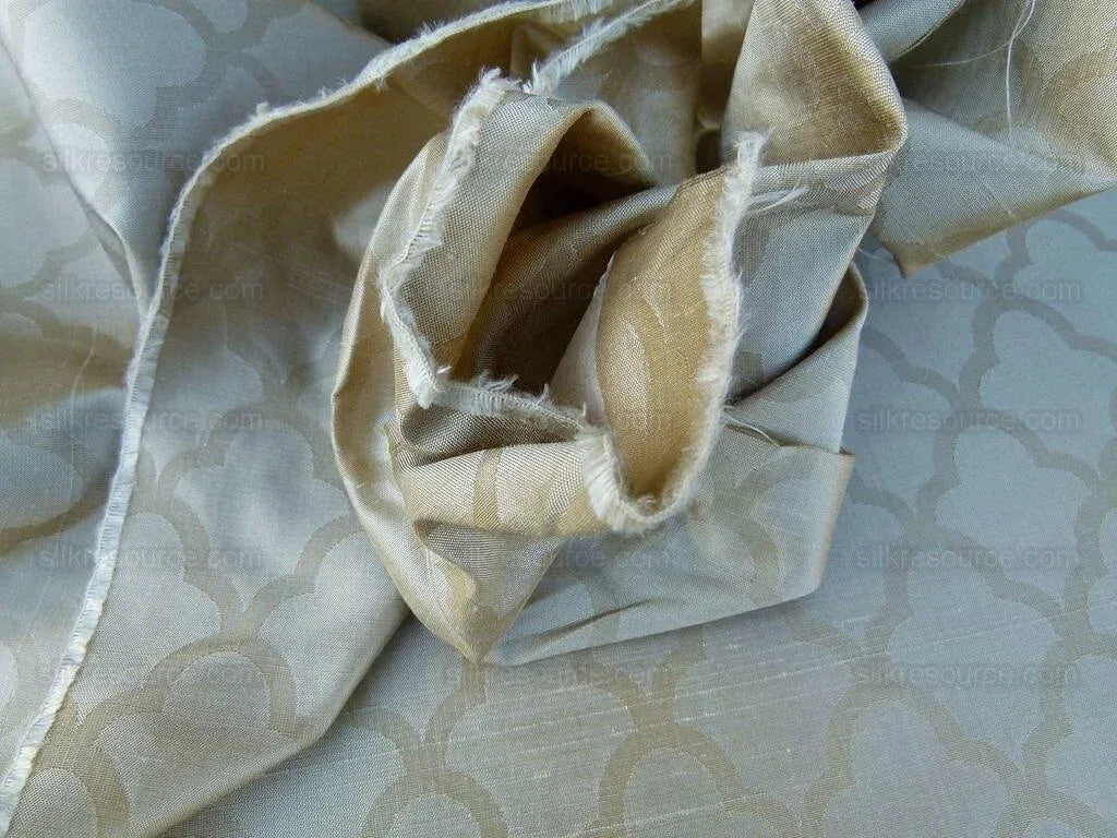 Scalamandre Bangalore Champagne 100% Silk Fish Scale Ocean Wave MSRP USD 148/Y