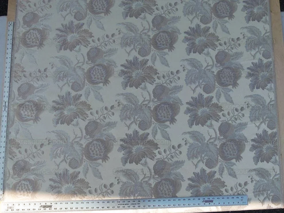 Scalamandre Grey Watkins Padua Beige Taupe Pomegranate Rose Botanical Woven Tapestry MSRP USD 364/y