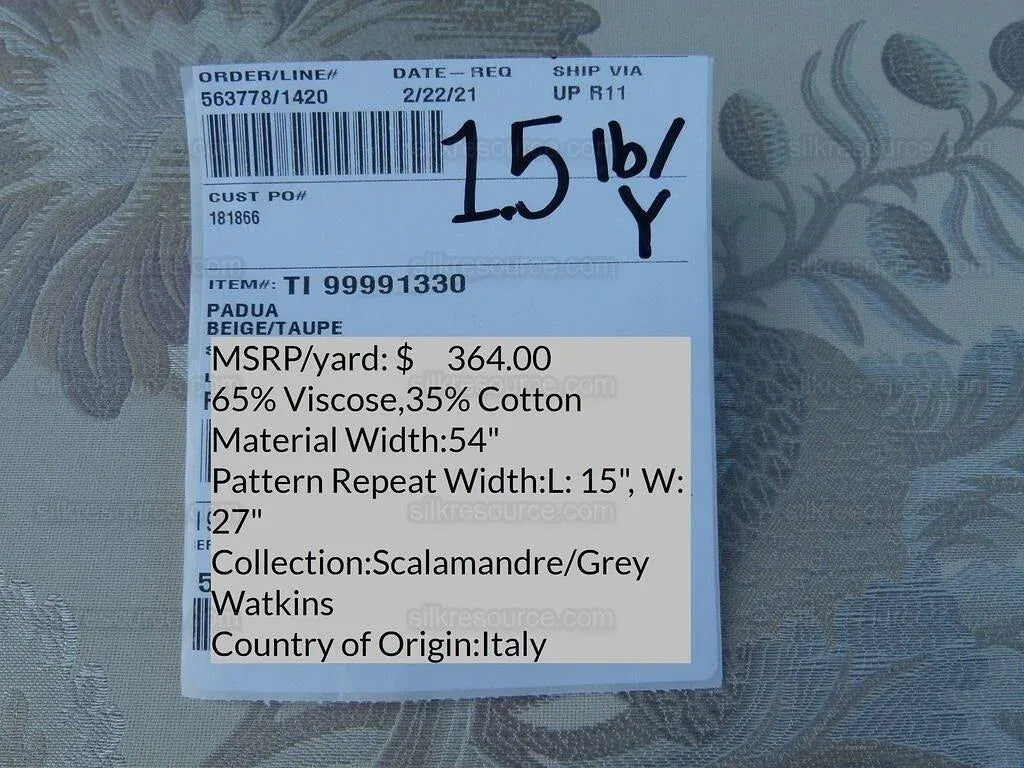 Scalamandre Padua Beige/taupe Pomegranate Rose Botanical Woven Tapestry MSRP USD 364/y