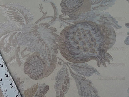 Scalamandre Grey Watkins Padua Beige Taupe Pomegranate Rose Botanical Woven Tapestry MSRP USD 364/y