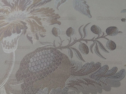 Scalamandre Grey Watkins Padua Beige Taupe Pomegranate Rose Botanical Woven Tapestry MSRP USD 364/y