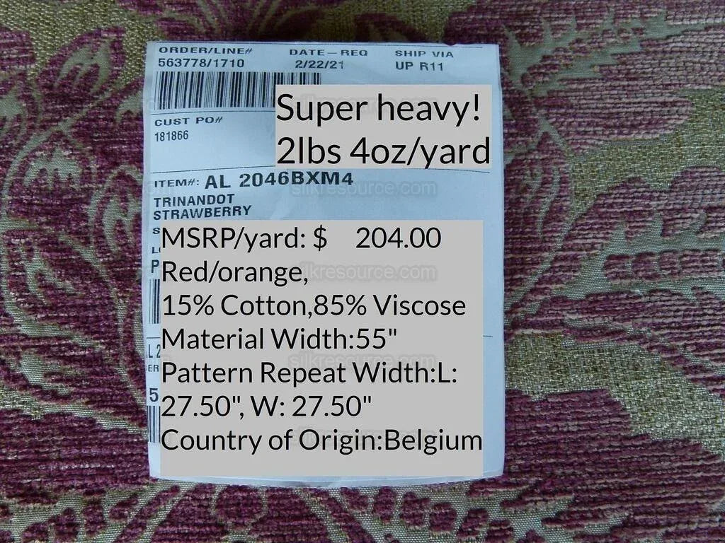 Scalamandre Trinandot Strawberry Pink Renaissance Damask Super Heavy! Tapestry MSRP USD 204/y