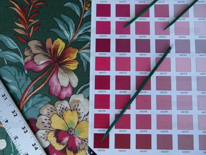 Scalamandre Les Fleurs Mysterieuses Green Tulip Rose Peony Print MSRP USD/598/y