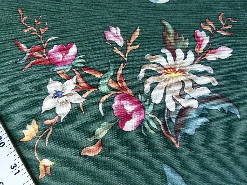 Scalamandre Les Fleurs Mysterieuses Green Tulip Rose Peony Print MSRP USD/598/y