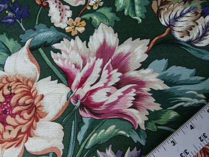 Scalamandre Les Fleurs Mysterieuses Green Tulip Rose Peony Print MSRP USD/598/y