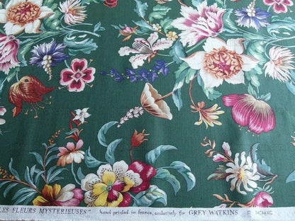 Scalamandre Les Fleurs Mysterieuses Green Tulip Rose Peony Print MSRP USD/598/y