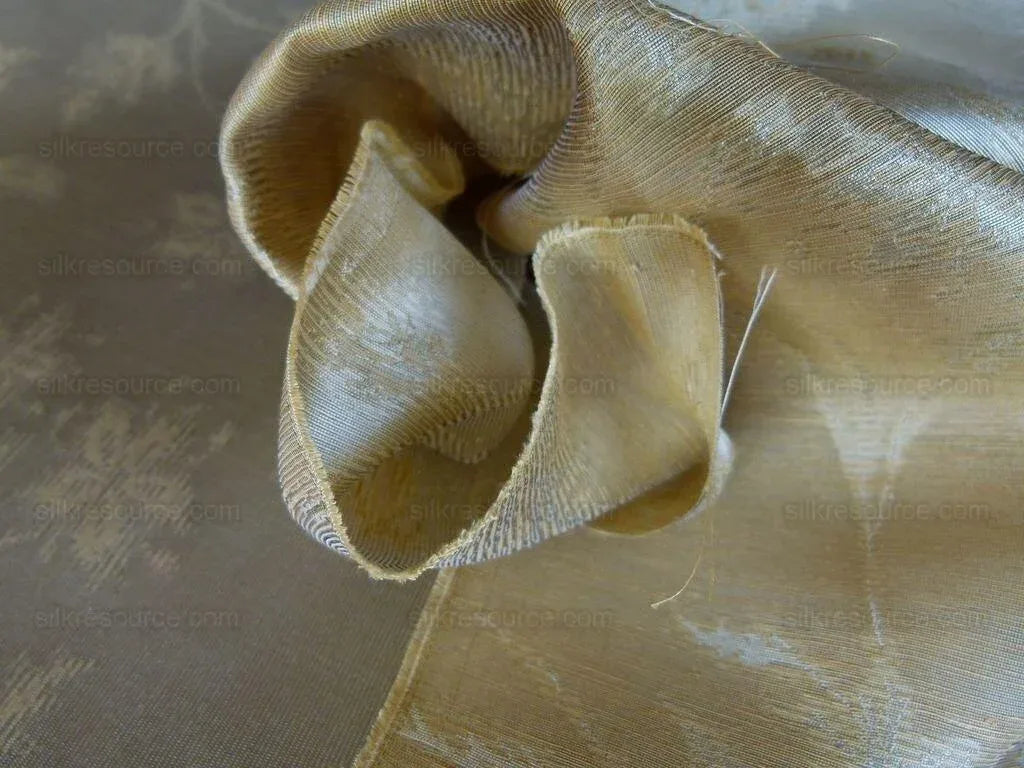 By Yard Scalamandre Serene Semi Sheer Silk Champagne Gold Silk Organza Old World Weavers MSRP USD 168/y