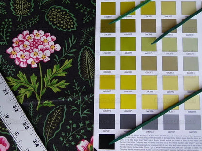 by yard Scalamandre Grey Watkins Belle Meade Folk Flower Black Wild Flower Floral Print