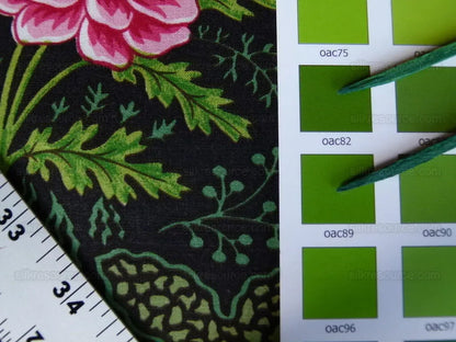 by yard Scalamandre Grey Watkins Belle Meade Folk Flower Black Wild Flower Floral Print