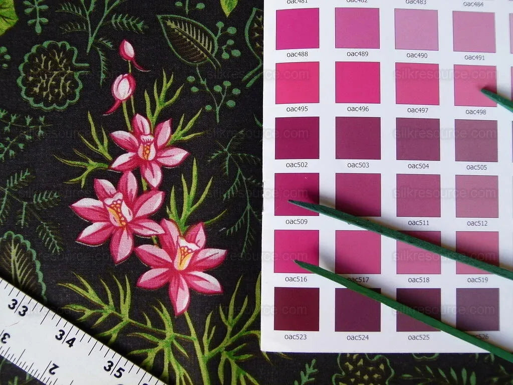 by yard Scalamandre Grey Watkins Belle Meade Folk Flower Black Wild Flower Floral Print