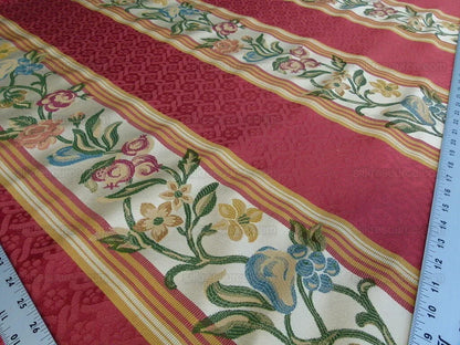 Scalamandre Salerno Red Pomegranate Pear Rose Stripe MSRP$