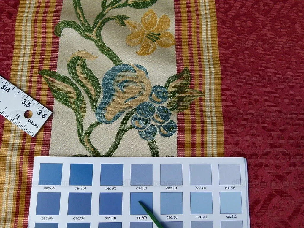 Scalamandre Salerno Red Pomegranate Pear Rose Stripe MSRP$