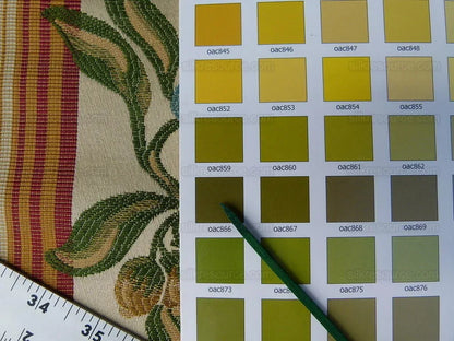 Scalamandre Salerno Red Pomegranate Pear Rose Stripe MSRP$