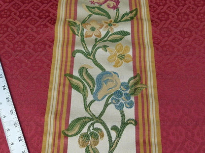 Scalamandre Salerno Red Pomegranate Pear Rose Stripe MSRP$