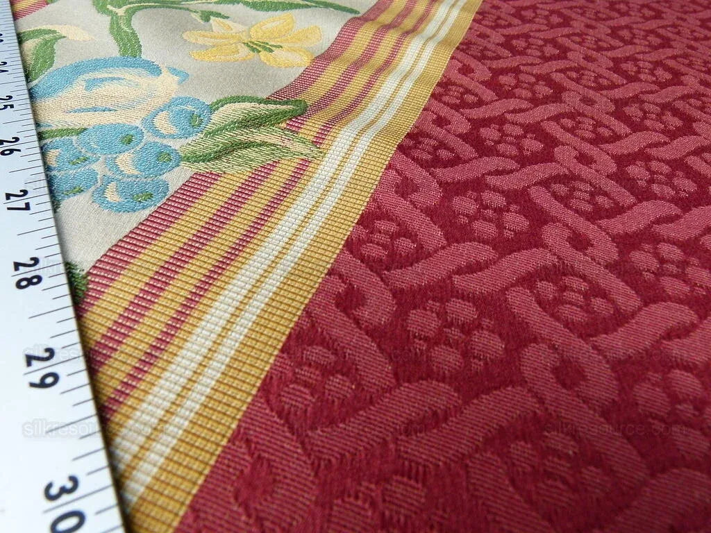 Scalamandre Salerno Red Pomegranate Pear Rose Stripe MSRP$