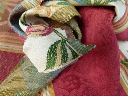 Scalamandre Salerno Red Pomegranate Pear Rose Stripe MSRP$