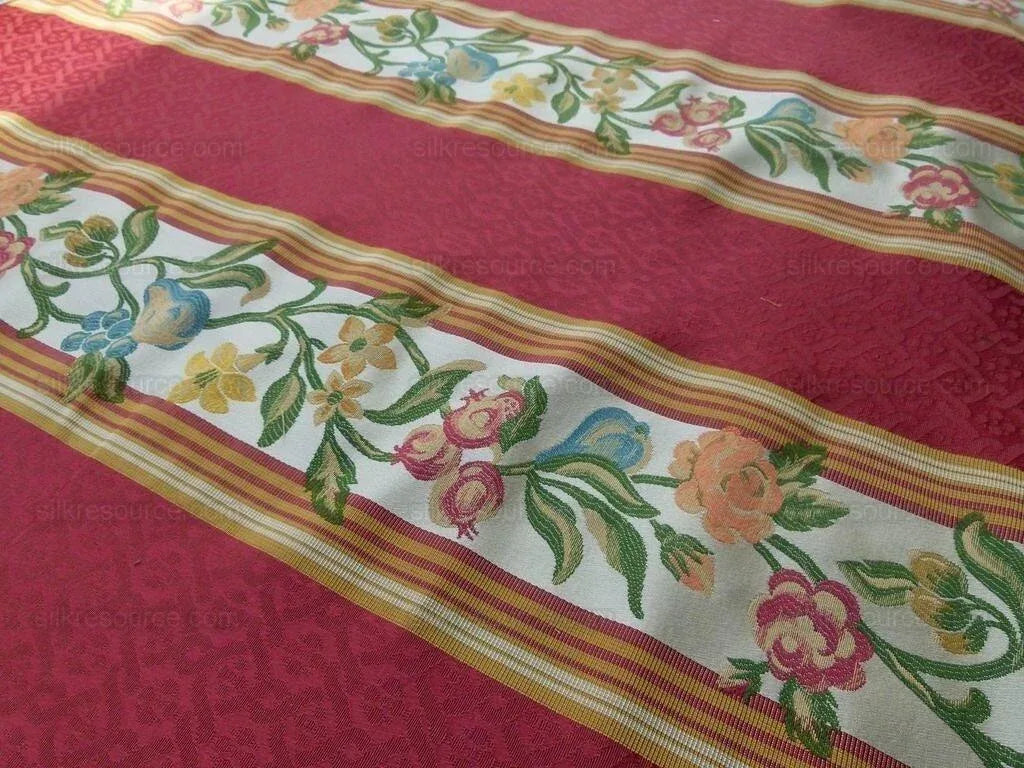 Scalamandre Salerno Red Pomegranate Pear Rose Stripe MSRP$