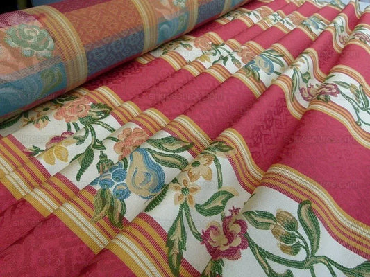 Scalamandre Salerno Red Pomegranate Pear Rose Stripe MSRP$