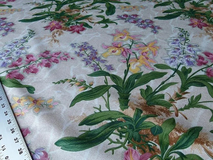 By Yard Scalamandre Marlyn Park Fh Multi/sand Linen Bouquet MSRP USD 188/y