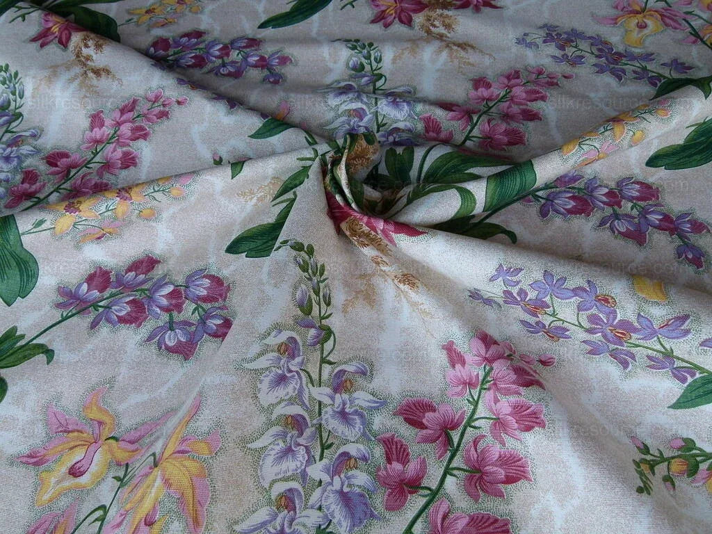 By Yard Scalamandre Marlyn Park Fh Multi/sand Linen Bouquet MSRP USD 188/y