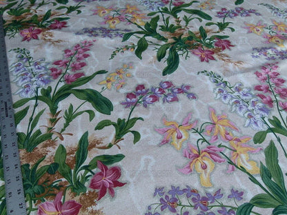 By Yard Scalamandre Marlyn Park Fh Multi/sand Linen Bouquet MSRP USD 188/y