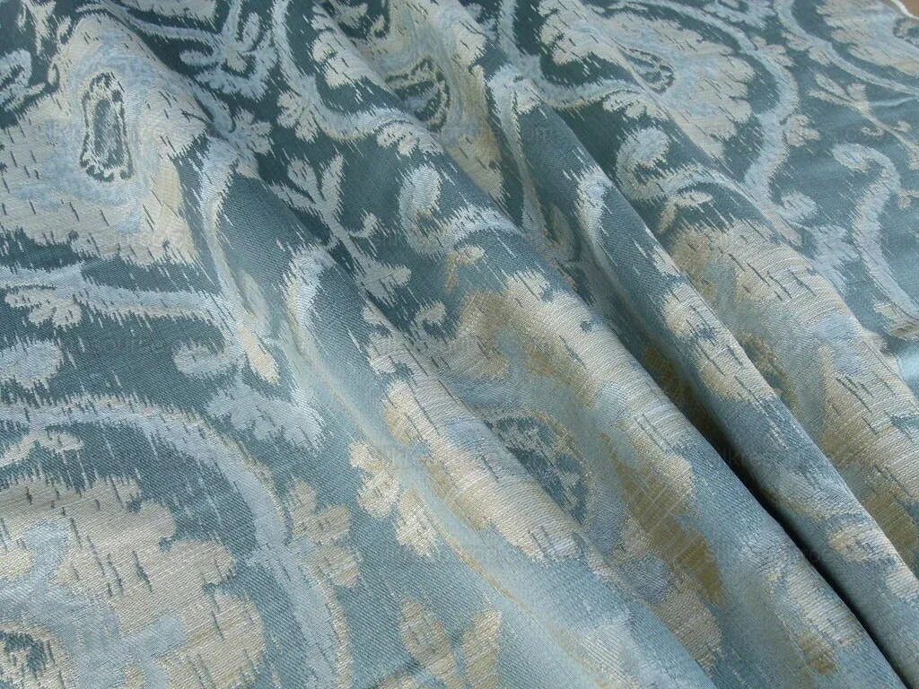 0.5 Yd Scalamandre Libretto Light Teal Blue Medallion Lampas MSRP USD 256/Y (Copy)