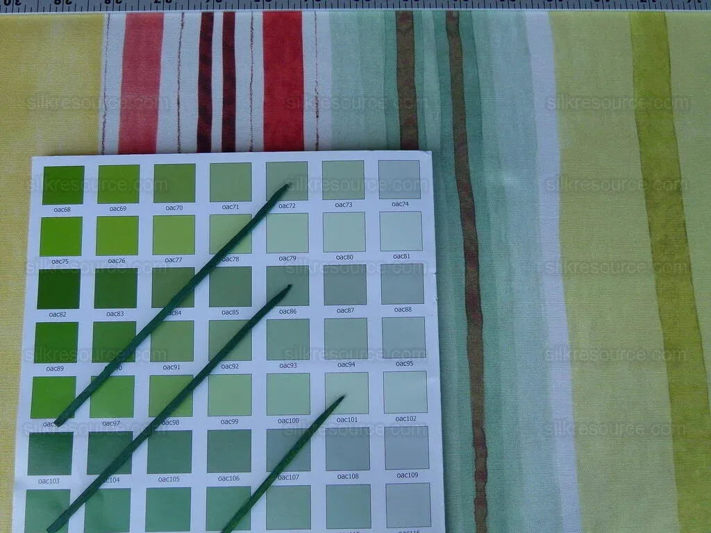 Scalamandre Grey Watkins Lady Slippers Stripe Multi Pink Green Yellow Print MSRP USD 236/yard