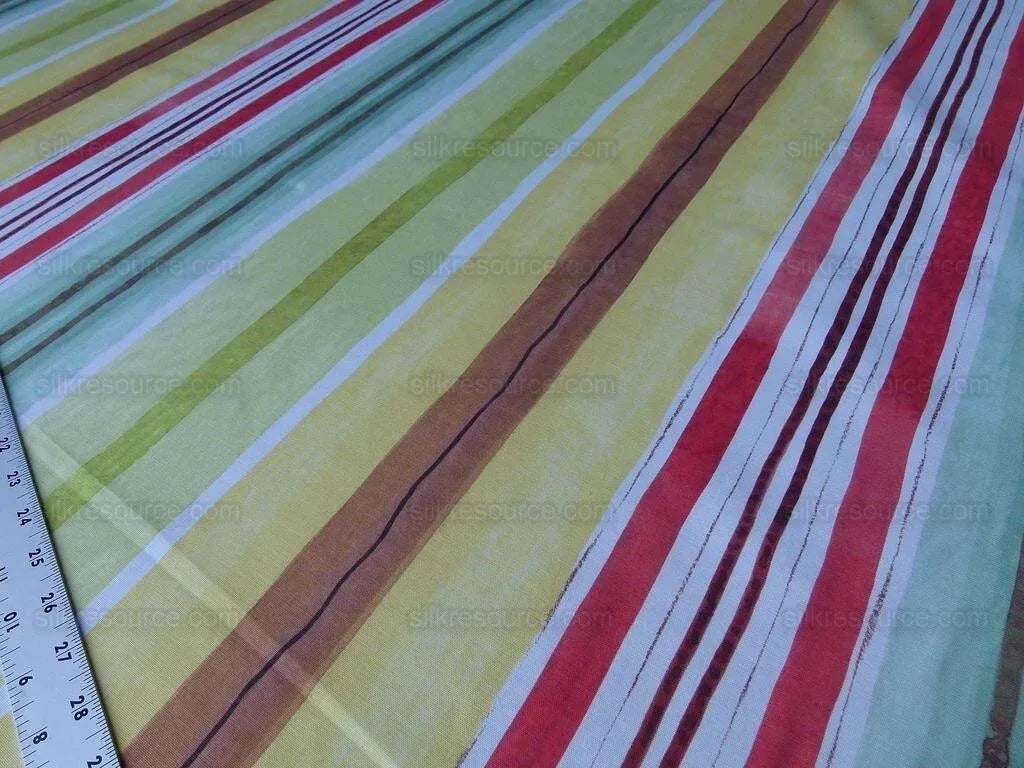 Scalamandre Grey Watkins Lady Slippers Stripe Multi Pink Green Yellow Print MSRP USD 236/yard