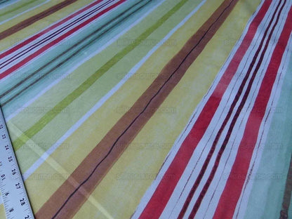 Scalamandre Grey Watkins Lady Slippers Stripe Multi Pink Green Yellow Print MSRP USD 236/yard