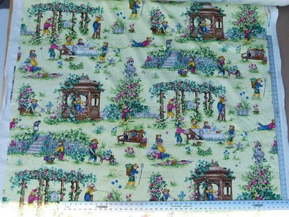 Scalamandre Giardinieri Monkey Gardening Grass Green MSRP USD 320/Y