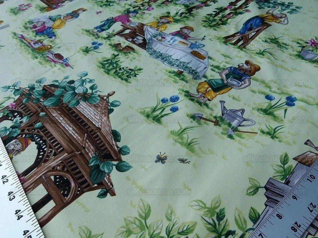 Scalamandre Giardinieri Monkey Gardening Grass Green MSRP USD 320/Y