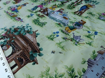 Scalamandre Giardinieri Monkey Gardening Grass Green MSRP USD 320/Y