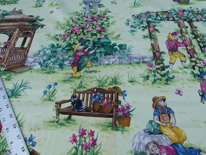 Scalamandre Giardinieri Monkey Gardening Grass Green MSRP USD 320/Y