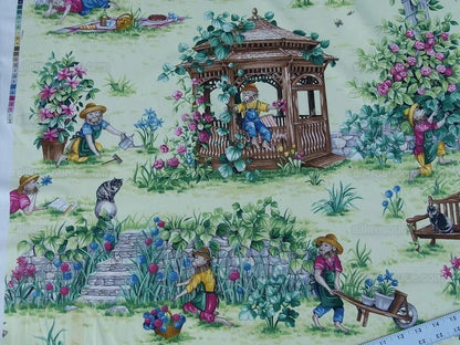 Scalamandre GIARDINIERI MONKEY GARDENING GRASS GREEN MSRP$320