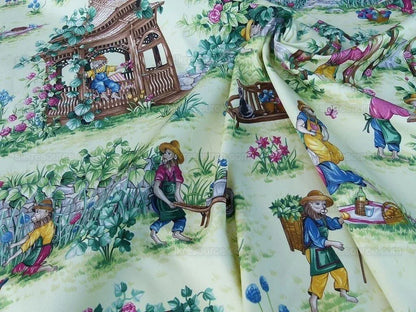 Scalamandre Giardinieri Monkey Gardening Grass Green MSRP USD 320/Y