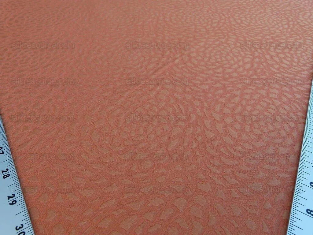 Scalamandre Chrysanth Chrysanthemum Tangerine Flowers Woven Glamour Texture Old World Weavers MSRP USD 258/Y