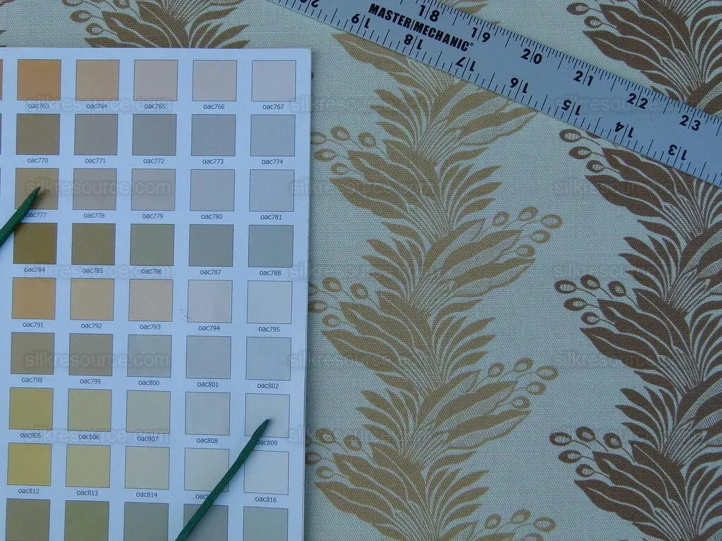 Scalamandre Denise Stripe Caramel Tan Linen Print Grey Watkins MSRP USD 236/y