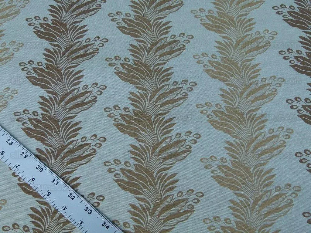 Scalamandre Denise Stripe Caramel Tan Linen Print Grey Watkins MSRP USD 236/y