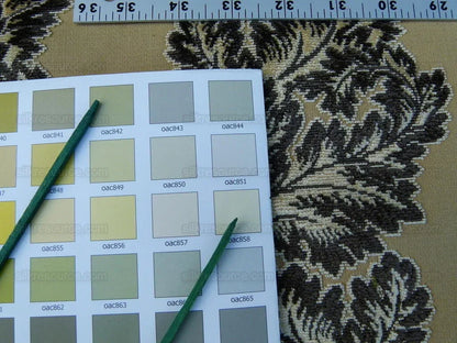 Scalamandre Acanthus Stripe Gw Gold/chestnut Cut Velvet Heavy