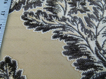 Scalamandre Acanthus Stripe Gw Gold/chestnut Cut Velvet Heavy